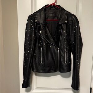 Blank NYC Black Studded Leather Moto Jacket